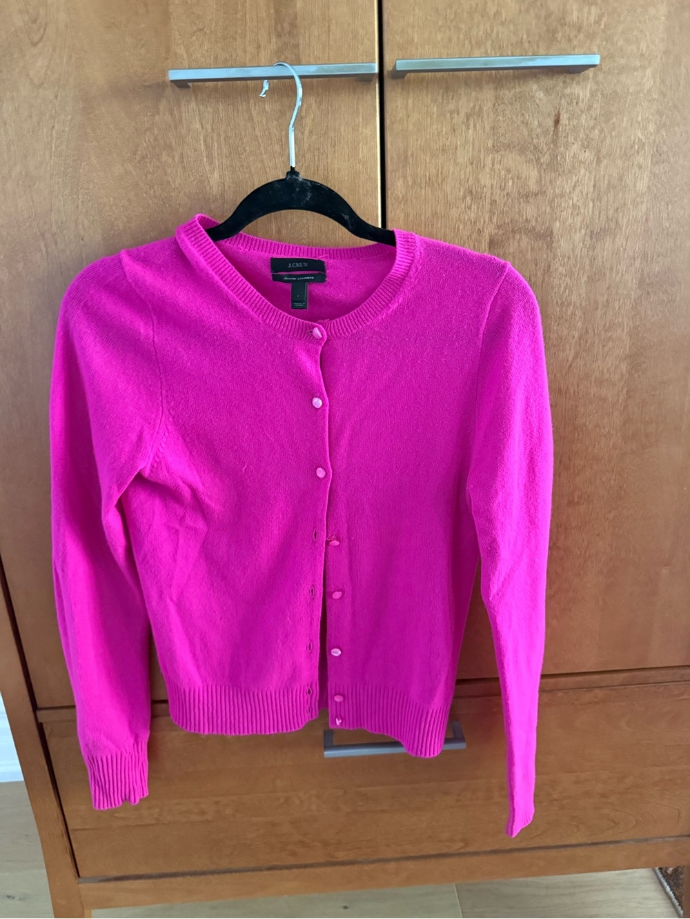 J. Crew Hot Pink Cardigan  cashmere Button Cardigan
